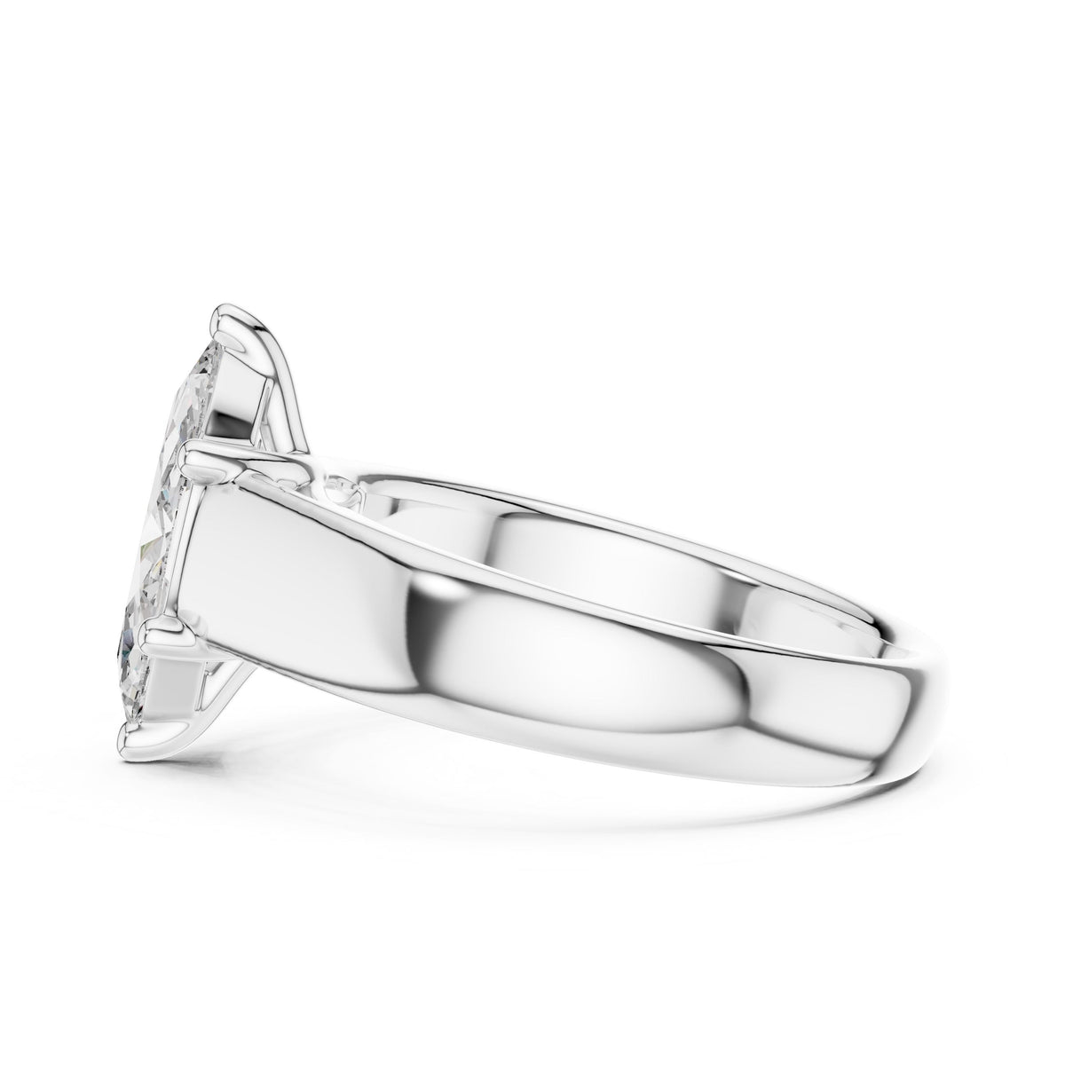 East-West Marquise Solitaire Diamond Ring with Lab-Grown Diamonds, 10K Gold, White Gold