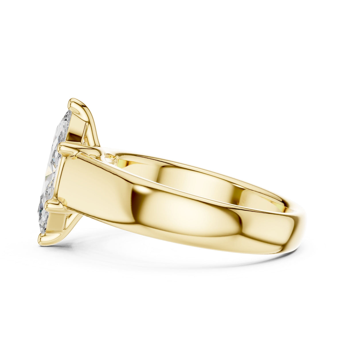 East-West Marquise Solitaire Diamond Ring with Lab-Grown Diamonds, 10K Gold, Yellow Gold