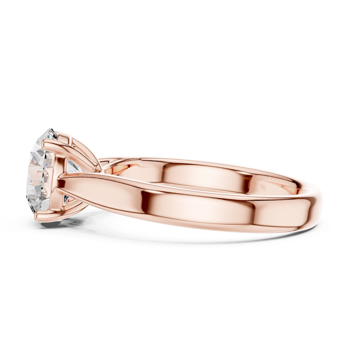 Split-Shank Round Solitaire Diamond Ring with Lab-Grown Diamonds, 10K Gold, Rose Gold