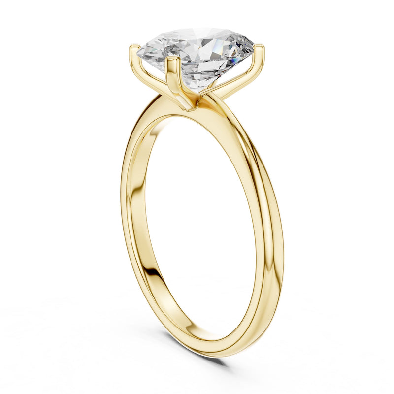 Classic Oval Solitaire Diamond Ring with Lab-Grown Diamonds