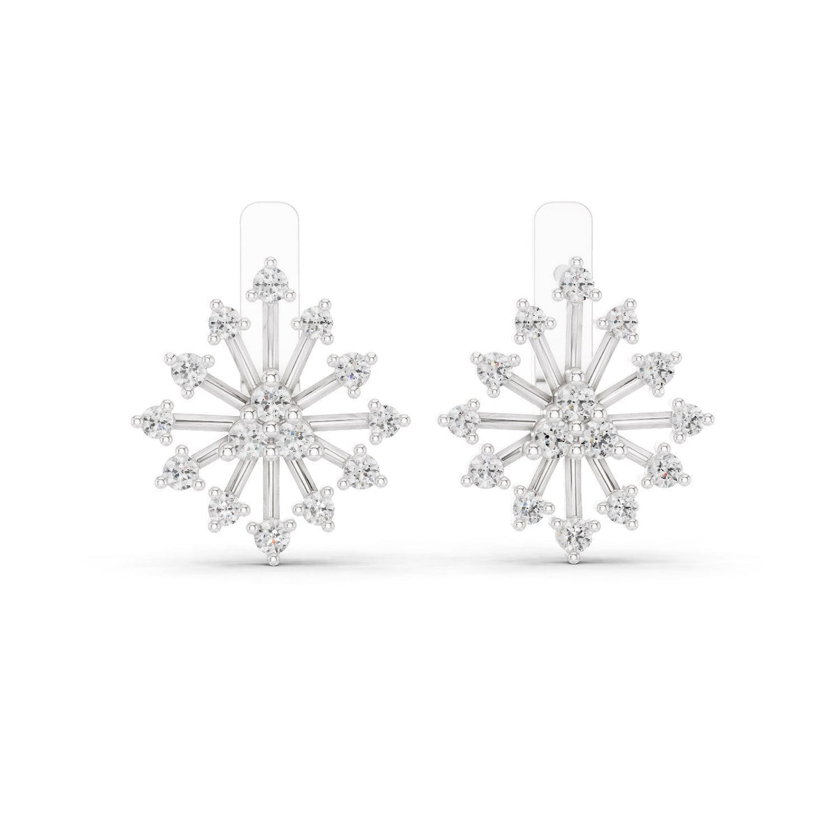 Radiant Floral Diamond Stud Earrings with Lab-Grown Diamonds