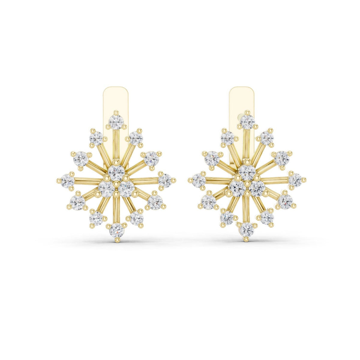 Radiant Floral Diamond Stud Earrings with Lab-Grown Diamonds