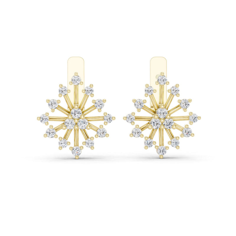 Radiant Floral Diamond Stud Earrings with Lab-Grown Diamonds