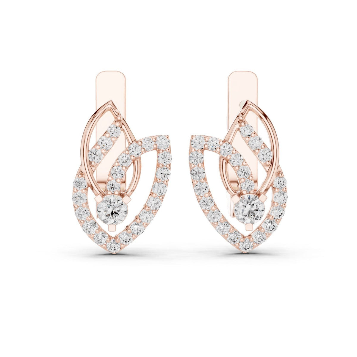 Paisley Diamond Stud Earrings with Lab-Grown Diamonds