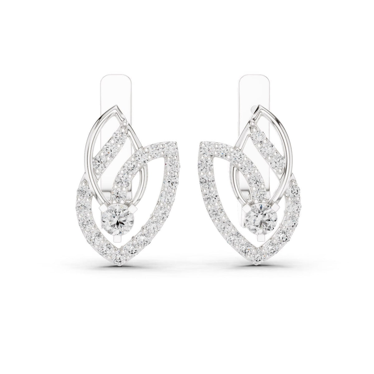Paisley Diamond Stud Earrings with Lab-Grown Diamonds