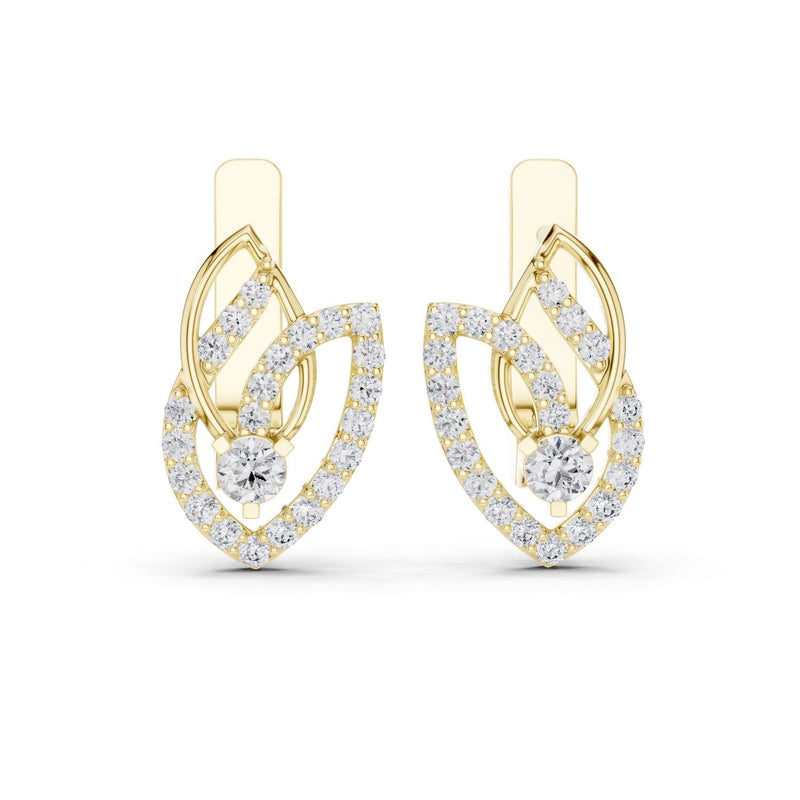 Paisley Diamond Stud Earrings with Lab-Grown Diamonds