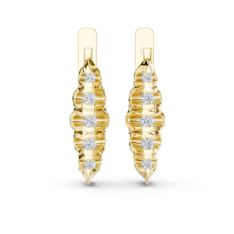 Marquise-Silhouette Diamond Huggie Earrings with Lab-Grown Diamonds