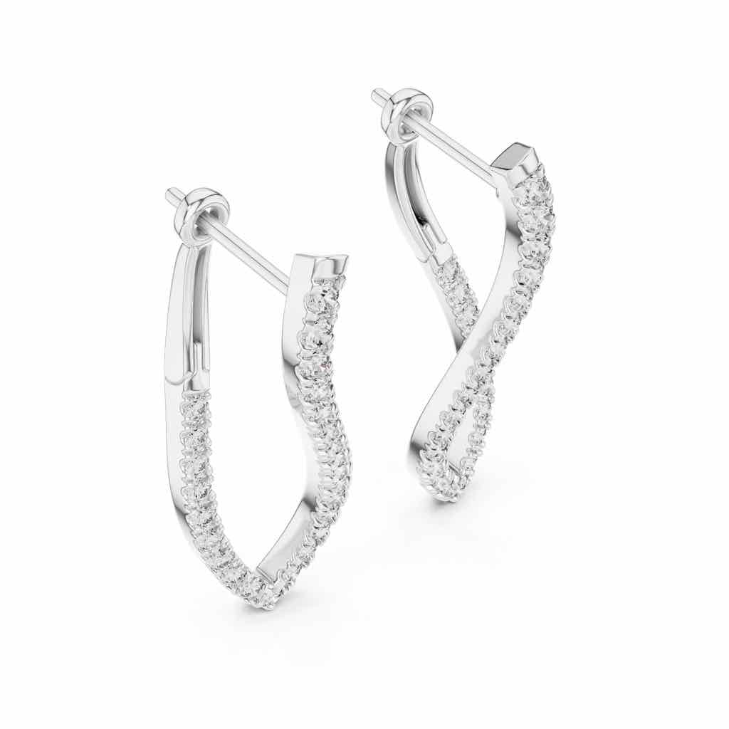 Sculpted Wave Diamond Ear Climbers with Lab-Grown Diamonds