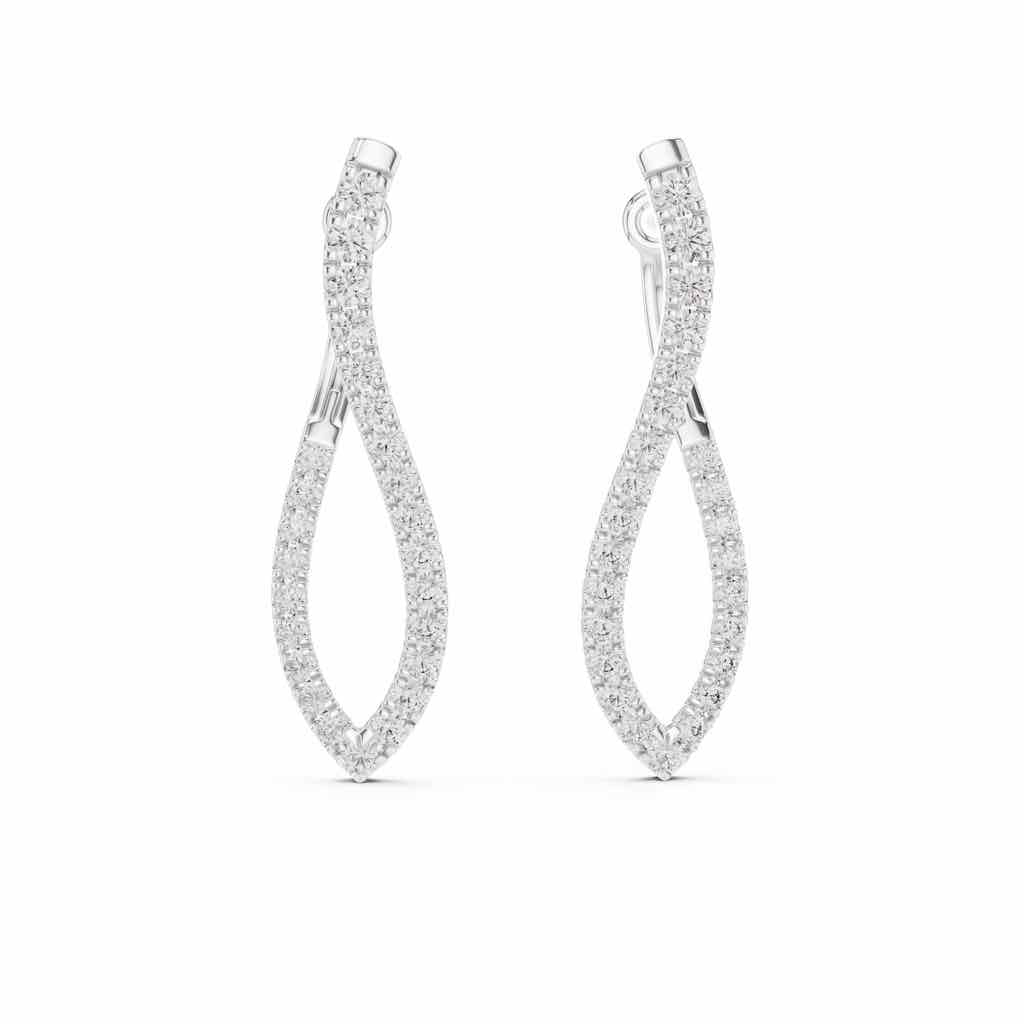 Sculpted Wave Diamond Ear Climbers with Lab-Grown Diamonds