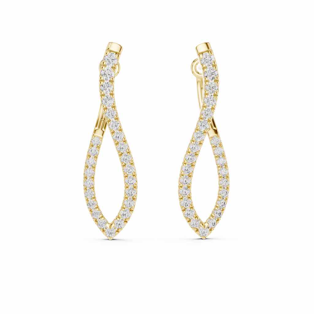 Sculpted Wave Diamond Ear Climbers with Lab-Grown Diamonds