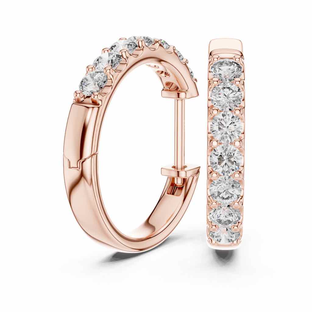 Classic Diamond Hoop Earrings with Lab-Grown Diamonds