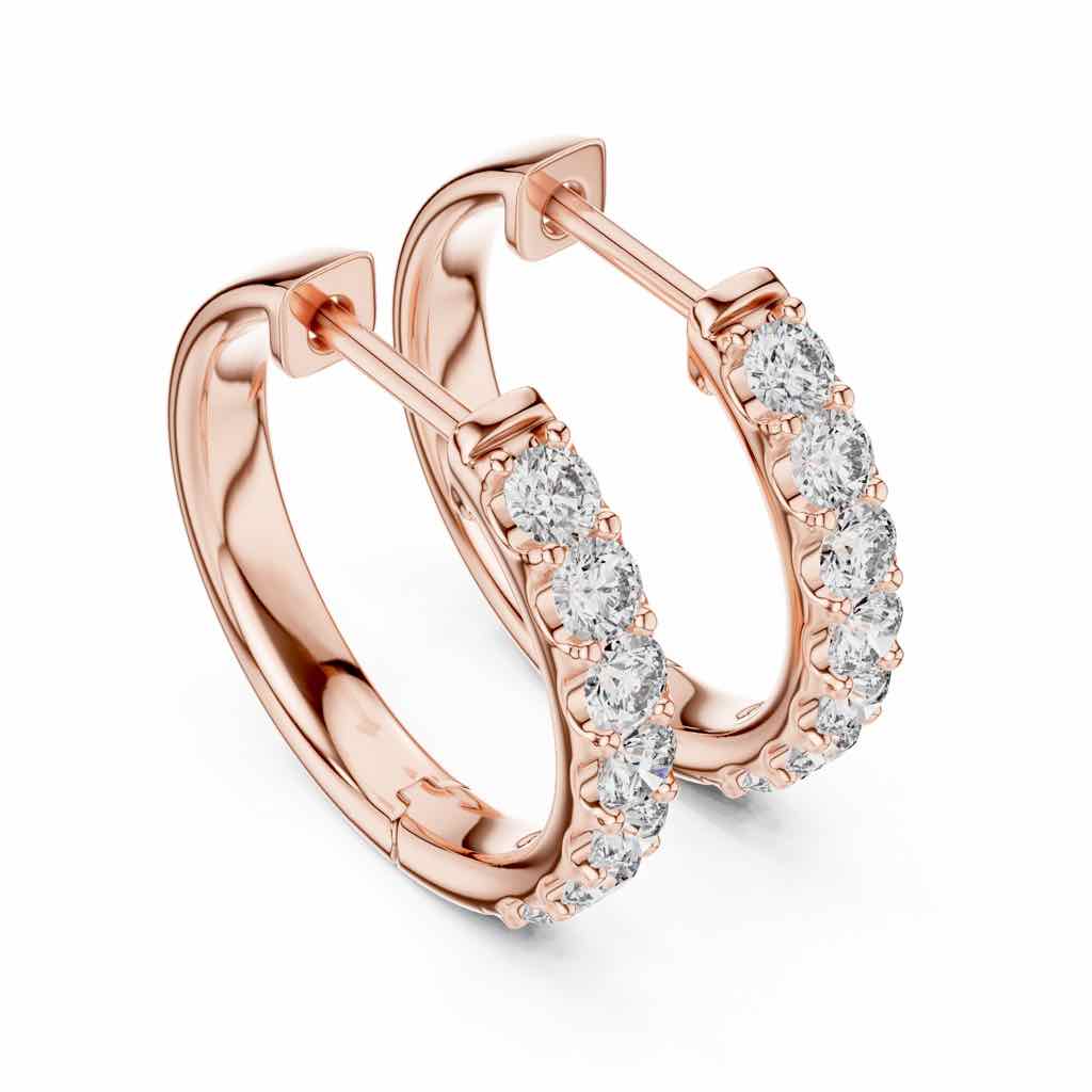 Classic Diamond Hoop Earrings with Lab-Grown Diamonds