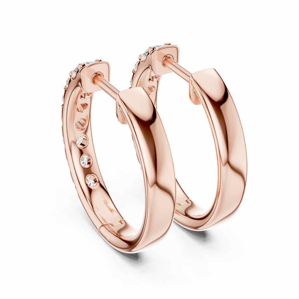 Classic Diamond Hoop Earrings with Lab-Grown Diamonds