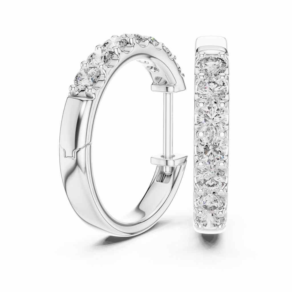 Classic Diamond Hoop Earrings with Lab-Grown Diamonds