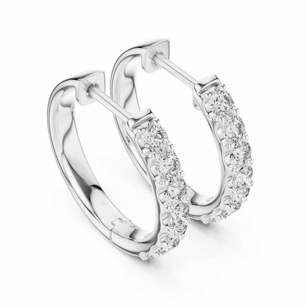 Classic Diamond Hoop Earrings with Lab-Grown Diamonds