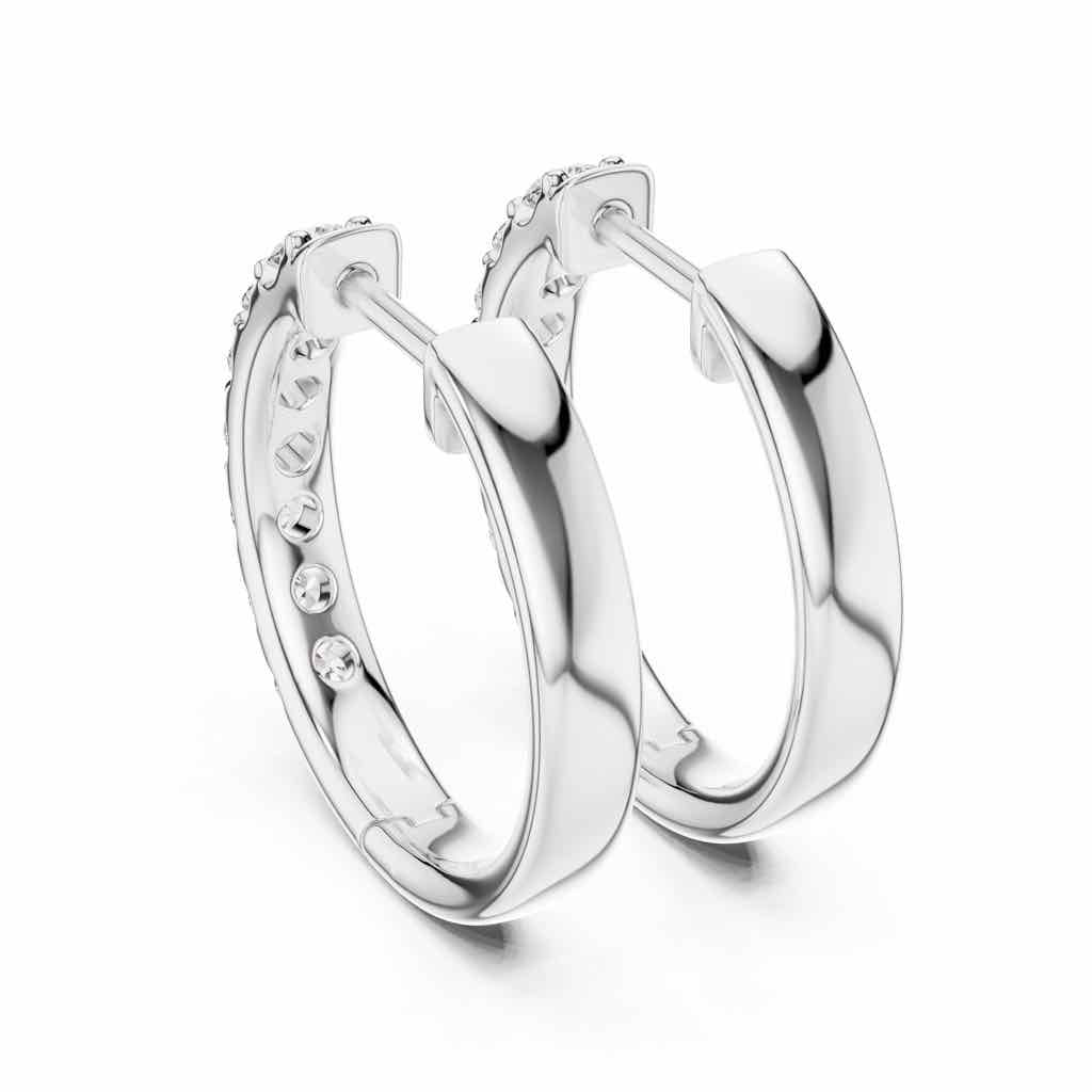 Classic Diamond Hoop Earrings with Lab-Grown Diamonds