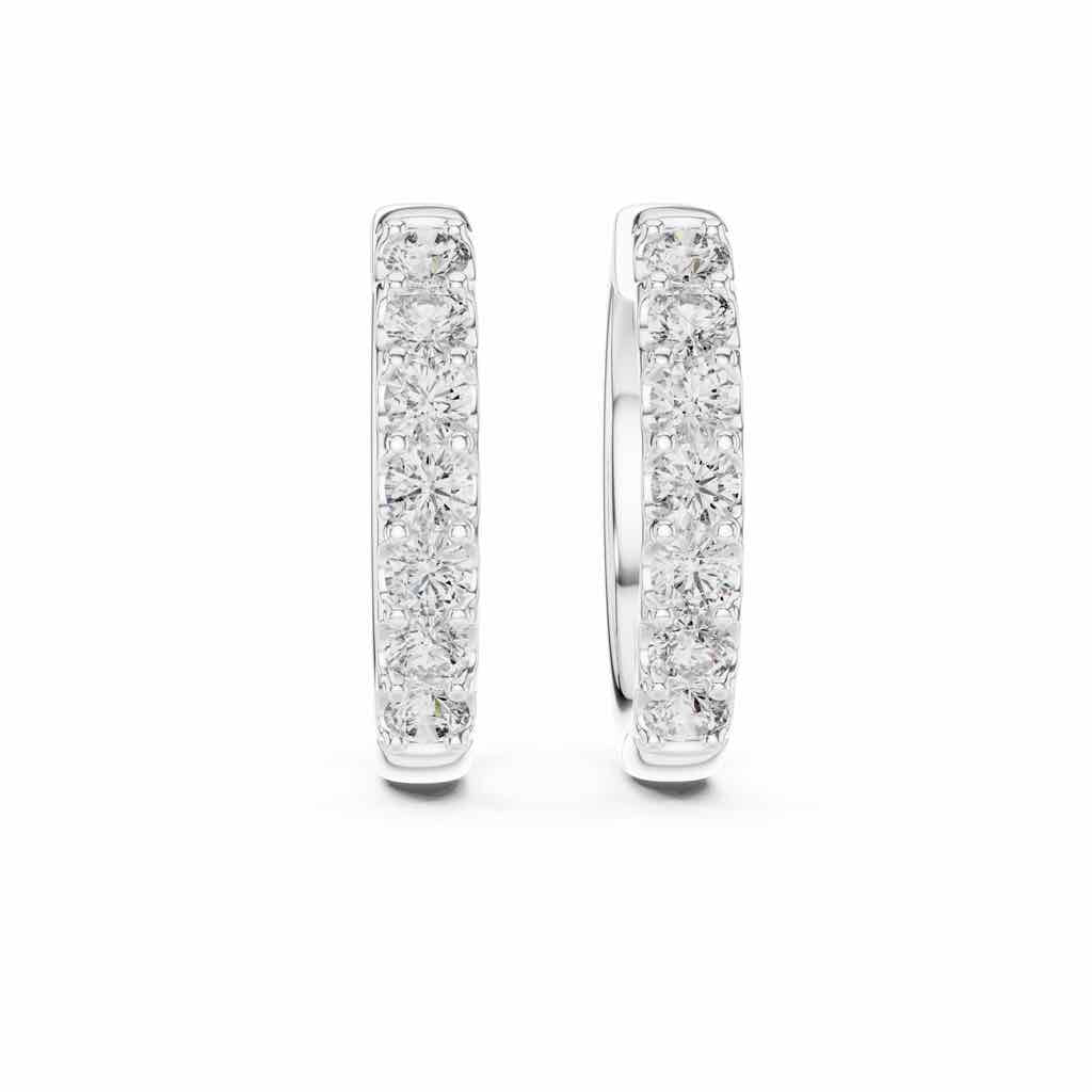 Classic Diamond Hoop Earrings with Lab-Grown Diamonds