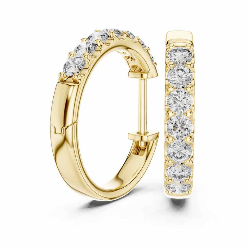 Classic Diamond Hoop Earrings with Lab-Grown Diamonds