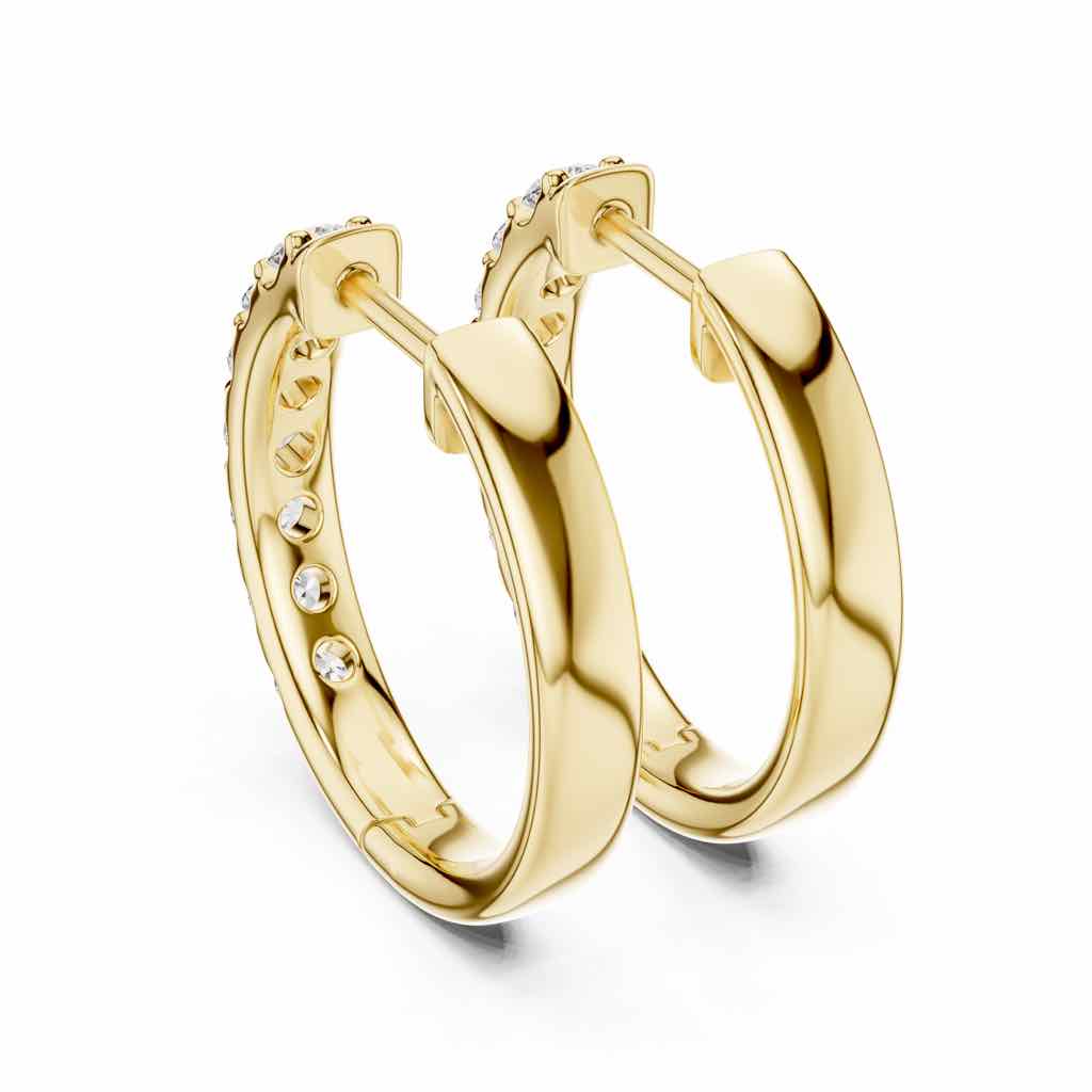 Classic Diamond Hoop Earrings with Lab-Grown Diamonds