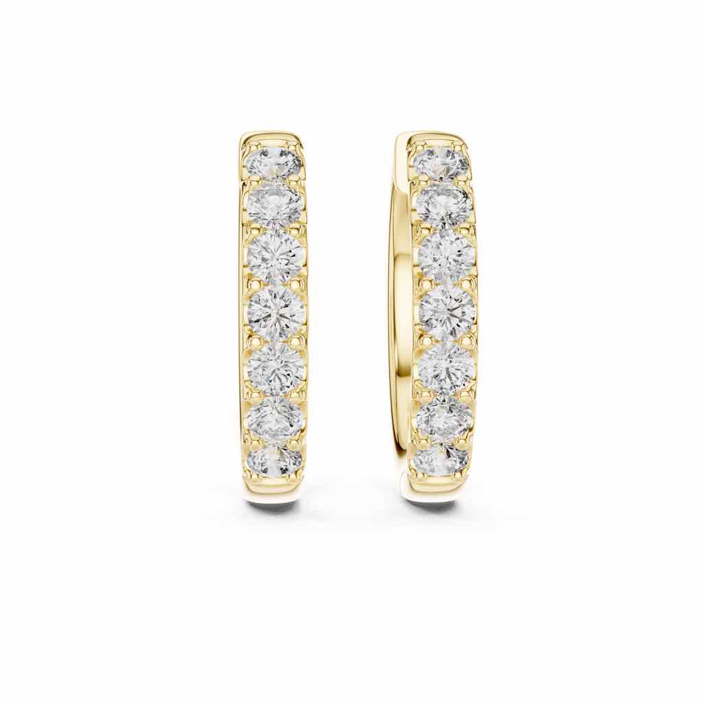 Classic Diamond Hoop Earrings with Lab-Grown Diamonds