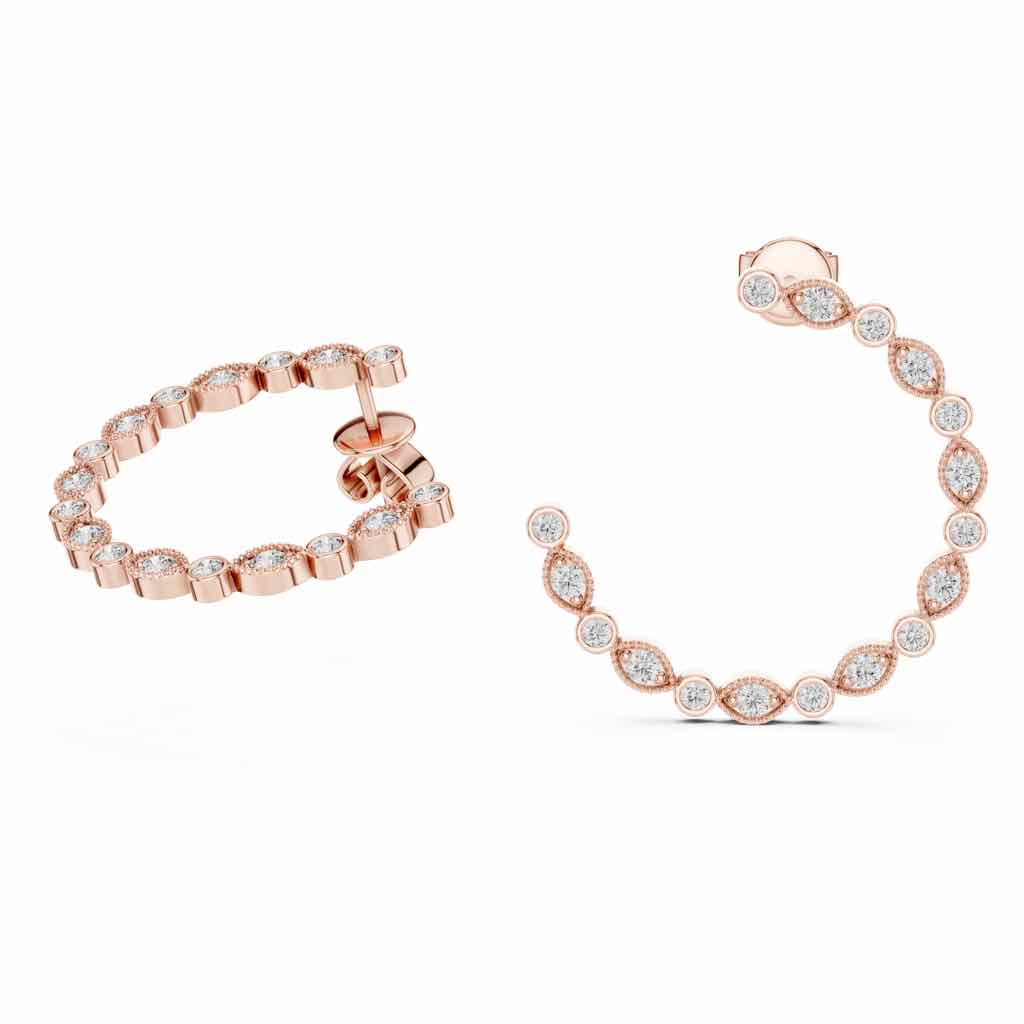 Open-Circle Diamond Ear Jackets with Lab-Grown Diamonds