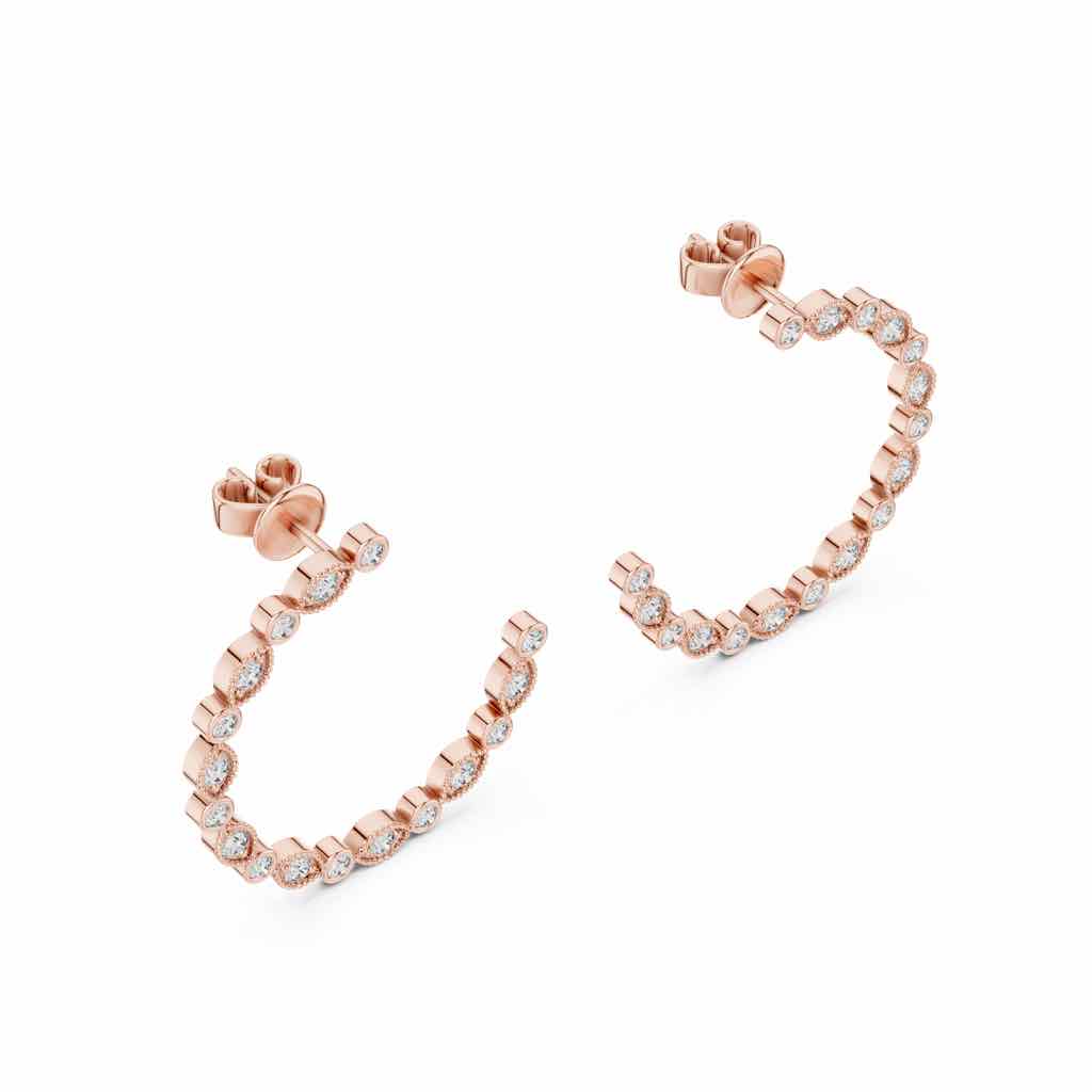 Open-Circle Diamond Ear Jackets with Lab-Grown Diamonds