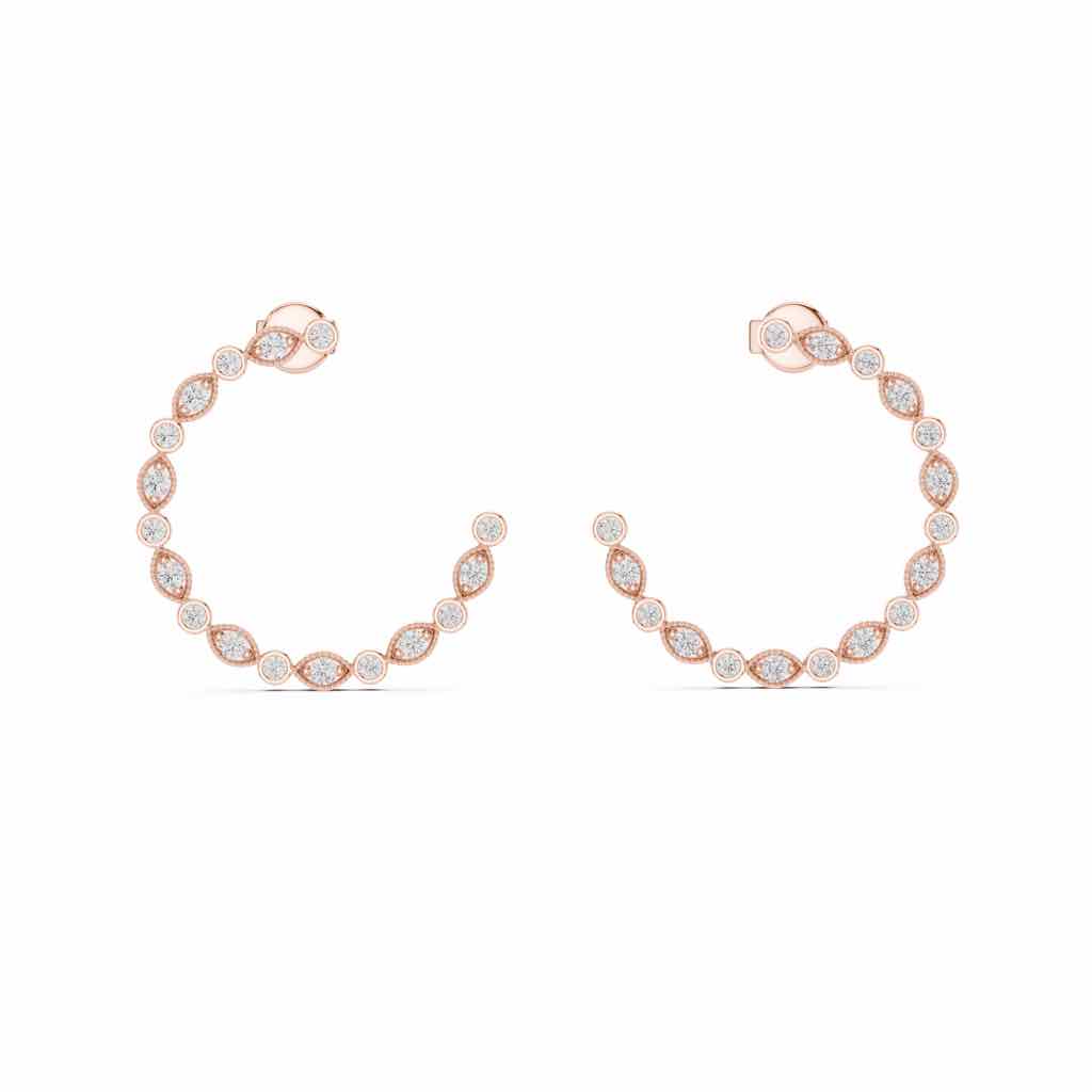 Open-Circle Diamond Ear Jackets with Lab-Grown Diamonds