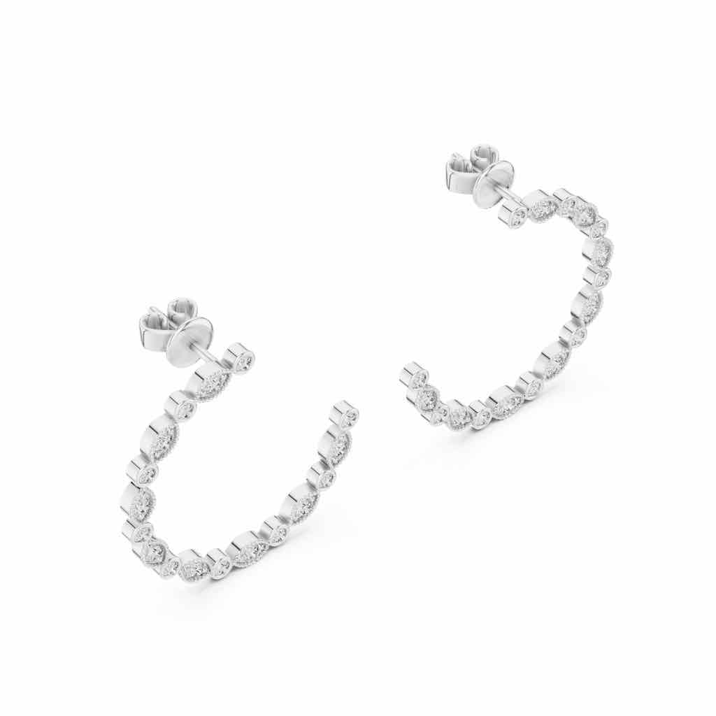 Open-Circle Diamond Ear Jackets with Lab-Grown Diamonds