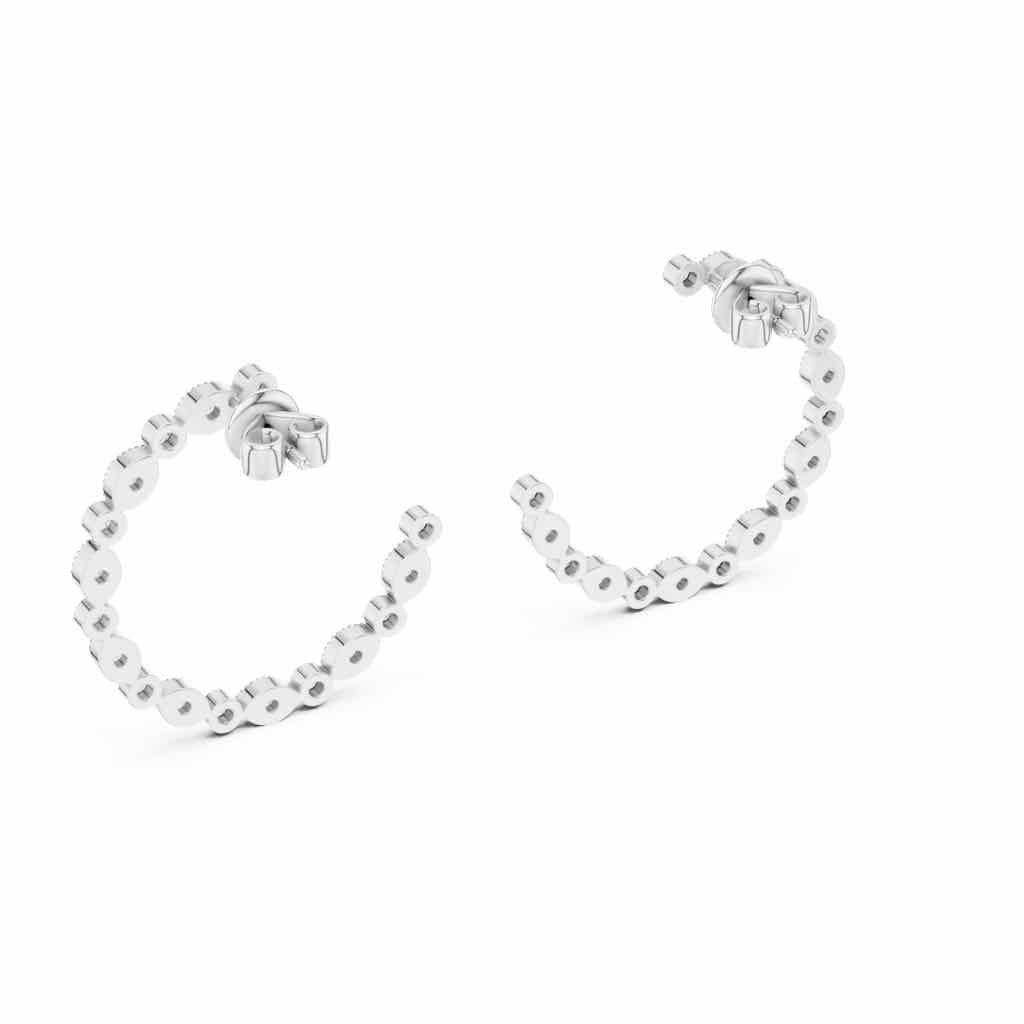 Open-Circle Diamond Ear Jackets with Lab-Grown Diamonds