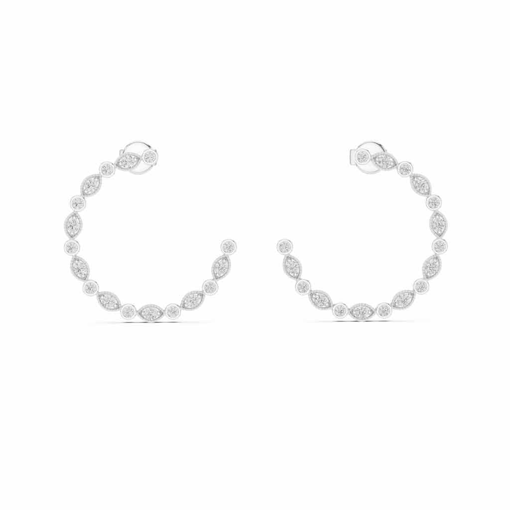 Open-Circle Diamond Ear Jackets with Lab-Grown Diamonds