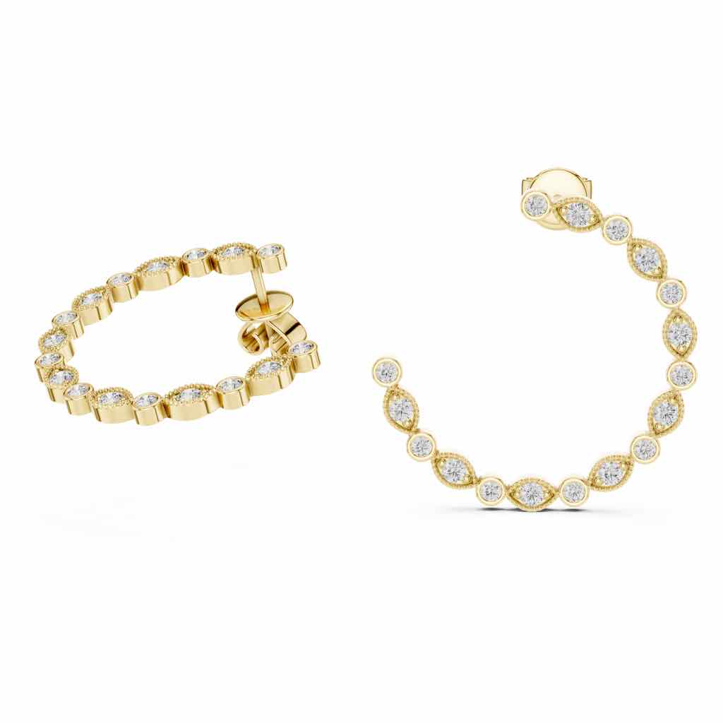 Open-Circle Diamond Ear Jackets with Lab-Grown Diamonds