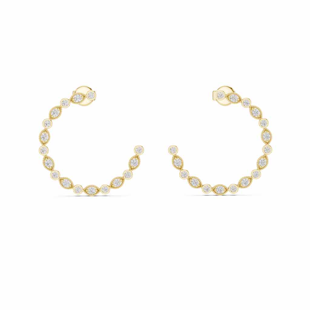 Open-Circle Diamond Ear Jackets with Lab-Grown Diamonds