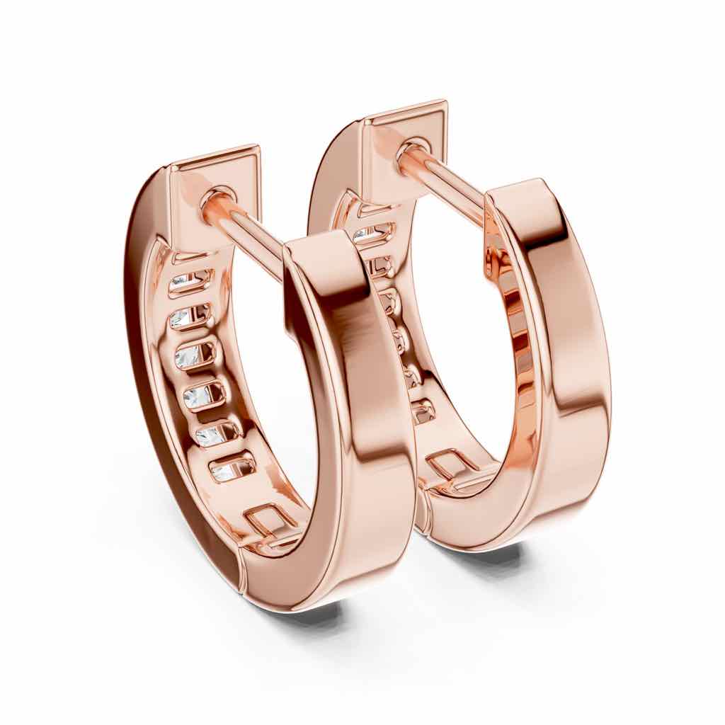 Channel-Set Diamond Huggie Hoops with Lab-Grown Diamonds