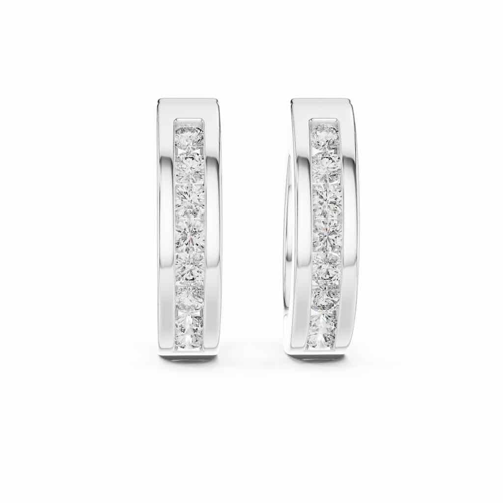 Channel-Set Diamond Huggie Hoops with Lab-Grown Diamonds