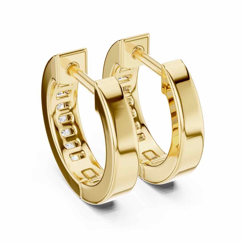 Channel-Set Diamond Huggie Hoops with Lab-Grown Diamonds