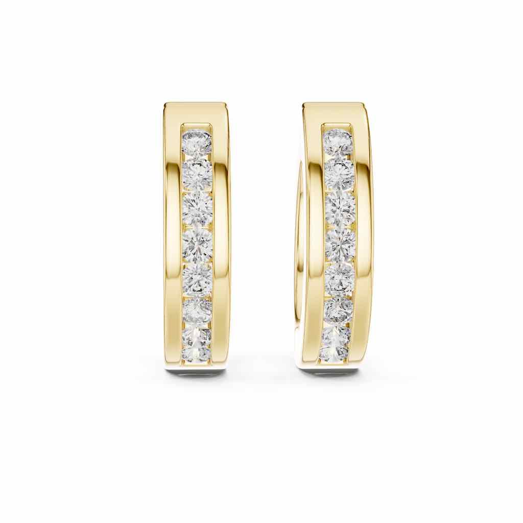 Channel-Set Diamond Huggie Hoops with Lab-Grown Diamonds