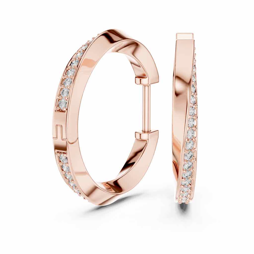 Inside-Out Pavé Diamond Hoop Earrings with Lab-Grown Diamonds