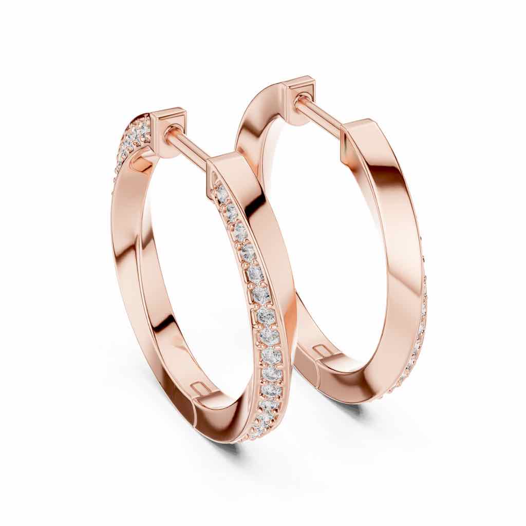 Inside-Out Pavé Diamond Hoop Earrings with Lab-Grown Diamonds