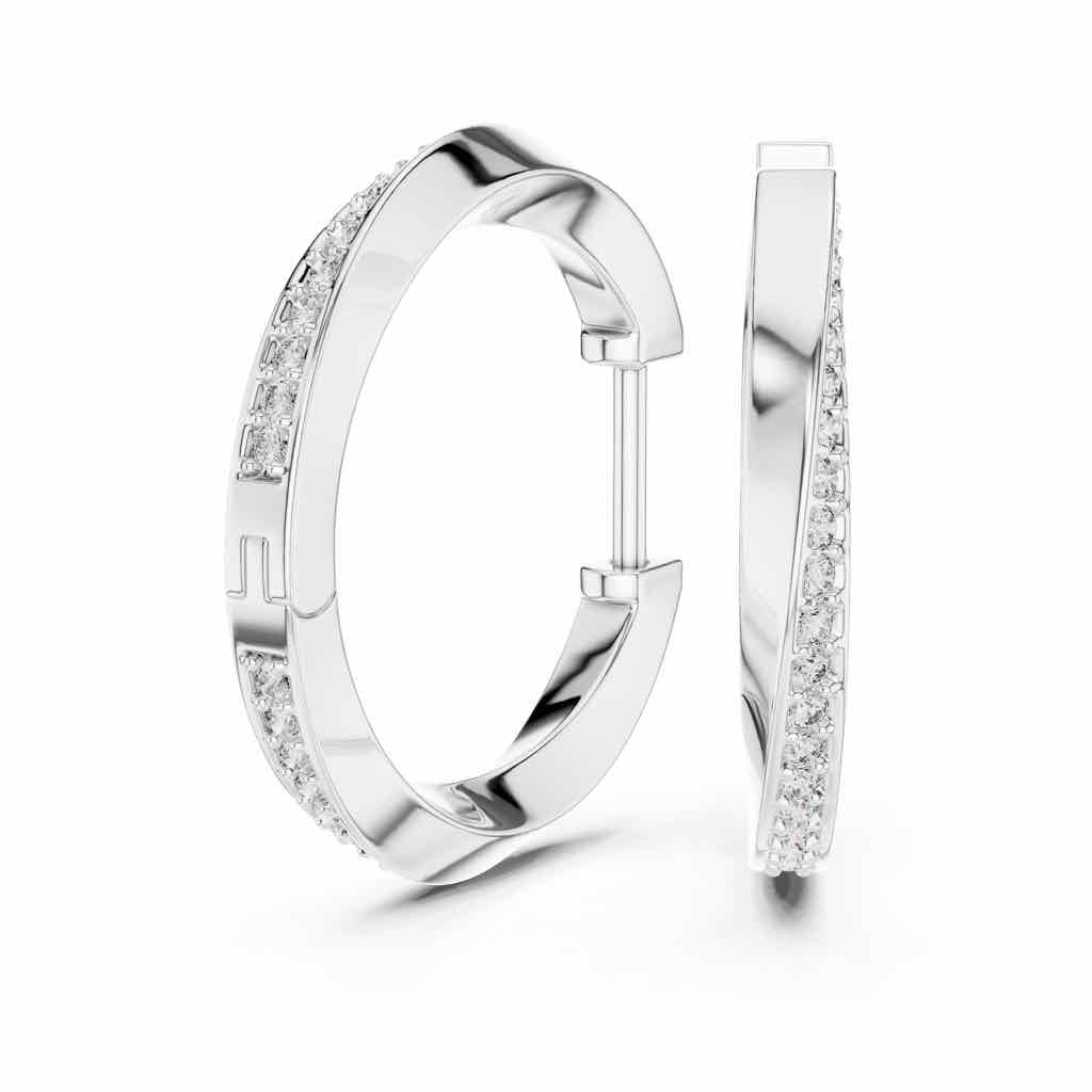 Inside-Out Pavé Diamond Hoop Earrings with Lab-Grown Diamonds