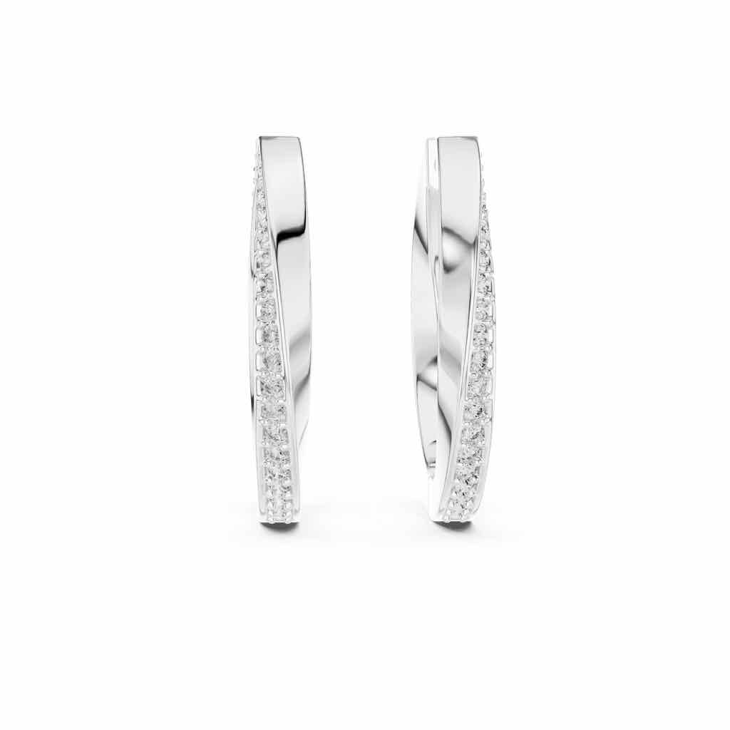 Inside-Out Pavé Diamond Hoop Earrings with Lab-Grown Diamonds
