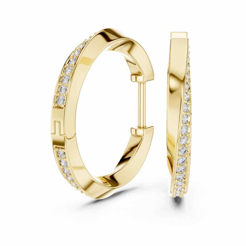 Inside-Out Pavé Diamond Hoop Earrings with Lab-Grown Diamonds