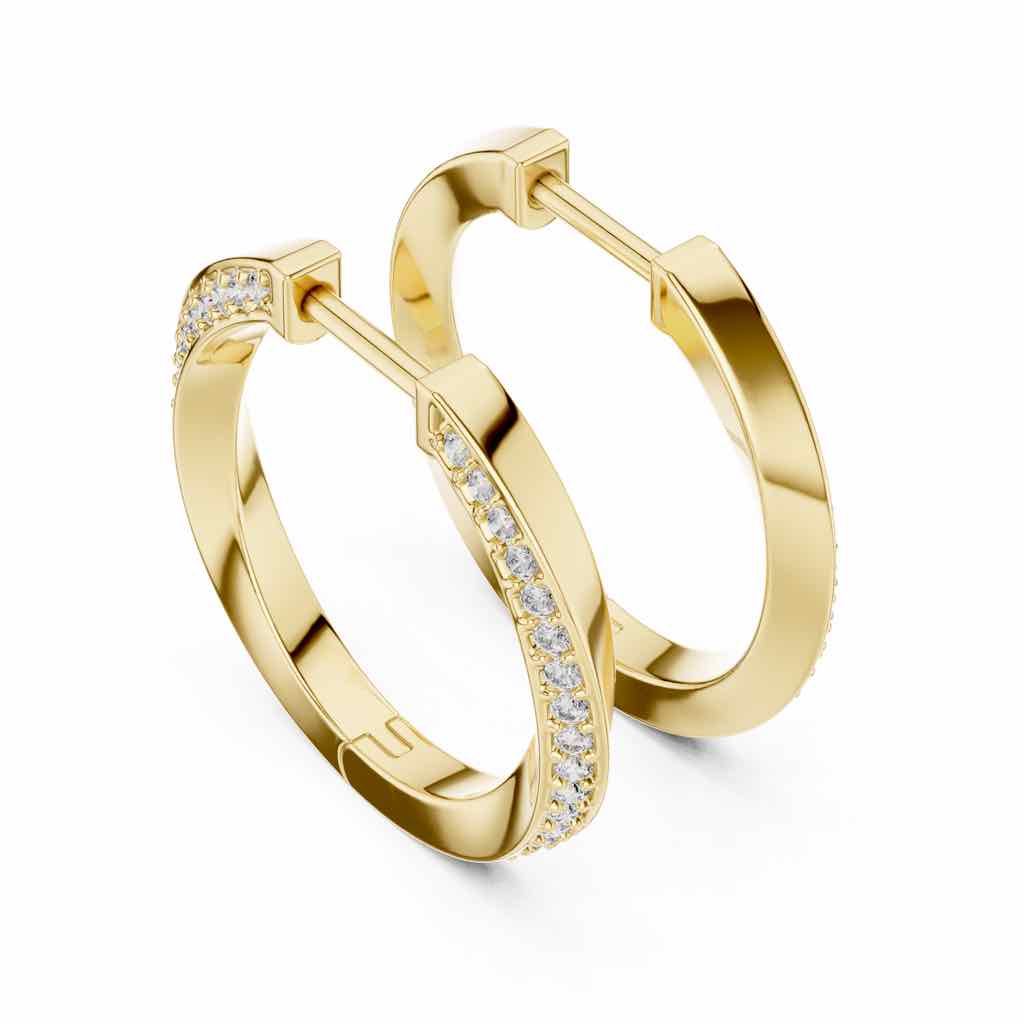 Inside-Out Pavé Diamond Hoop Earrings with Lab-Grown Diamonds