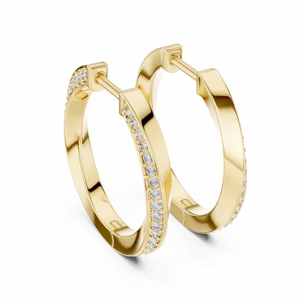 Inside-Out Pavé Diamond Hoop Earrings with Lab-Grown Diamonds