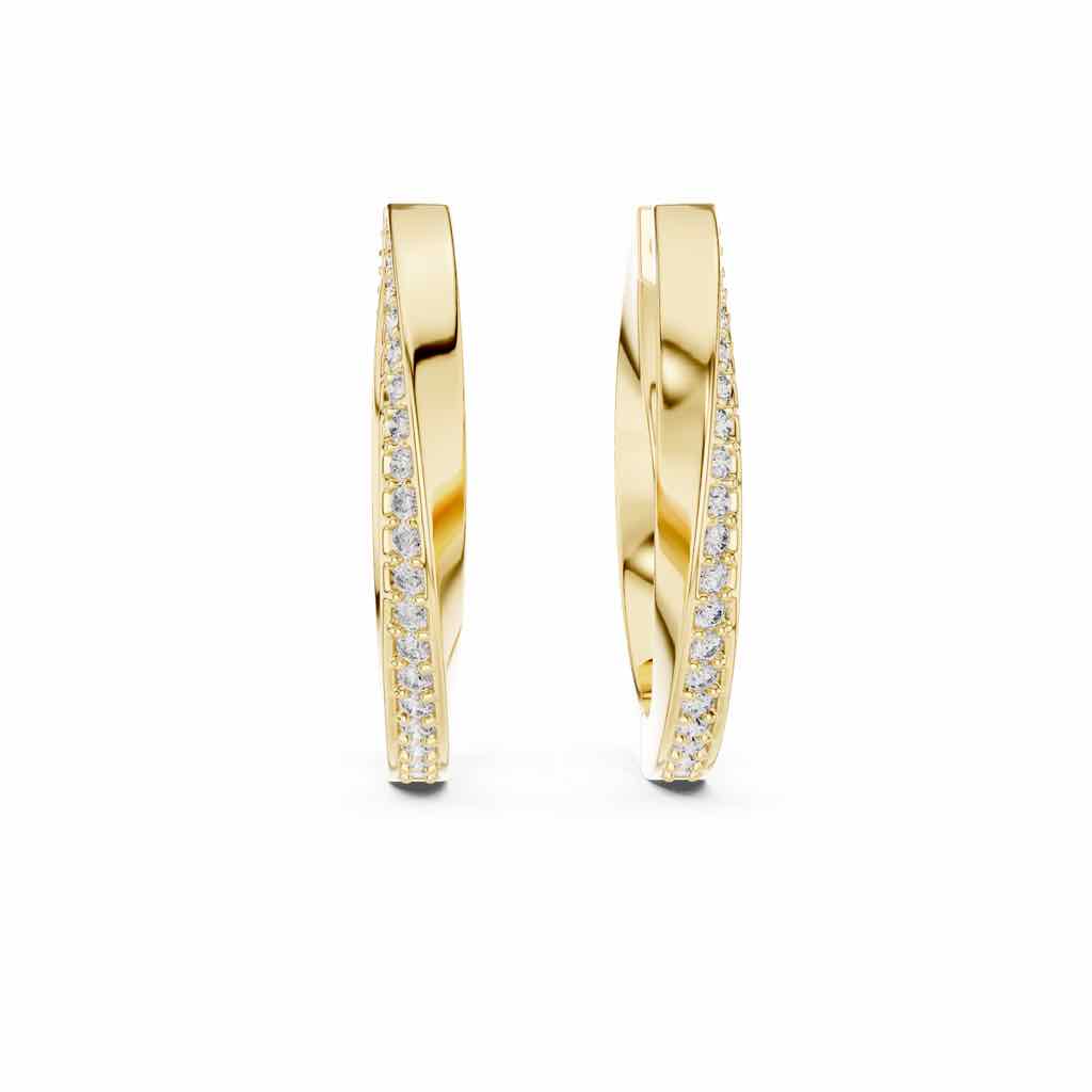 Inside-Out Pavé Diamond Hoop Earrings with Lab-Grown Diamonds