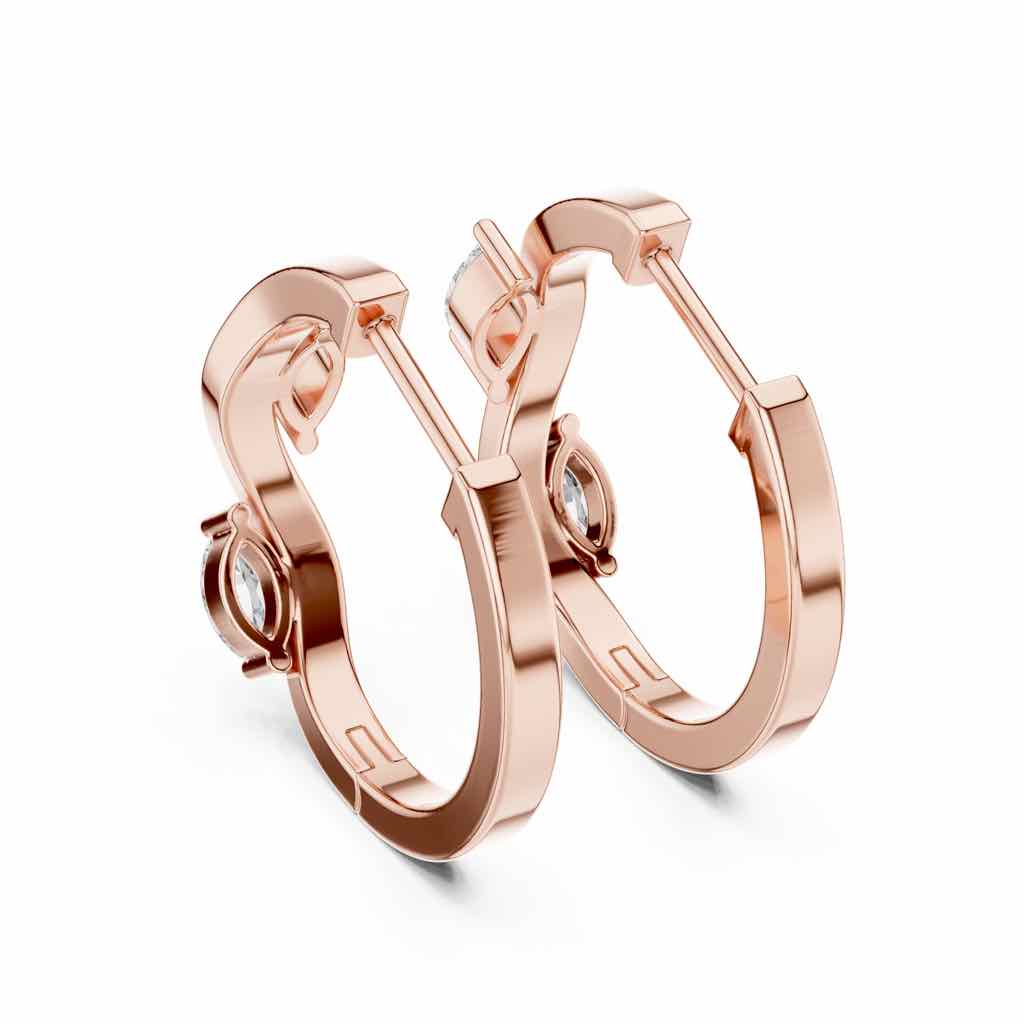 Floating Marquise Diamond Hoop Earrings with Lab-Grown Diamonds