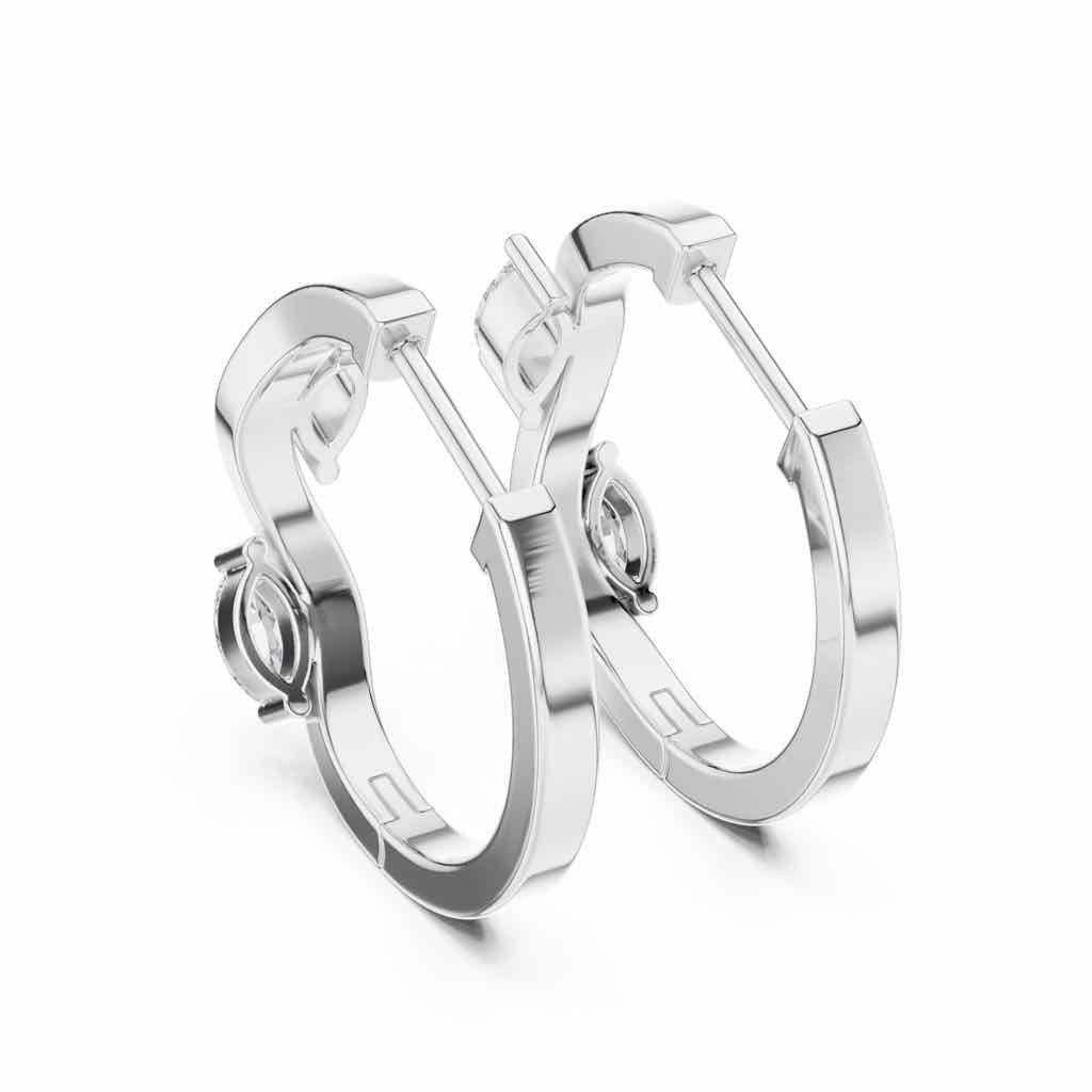 Floating Marquise Diamond Hoop Earrings with Lab-Grown Diamonds