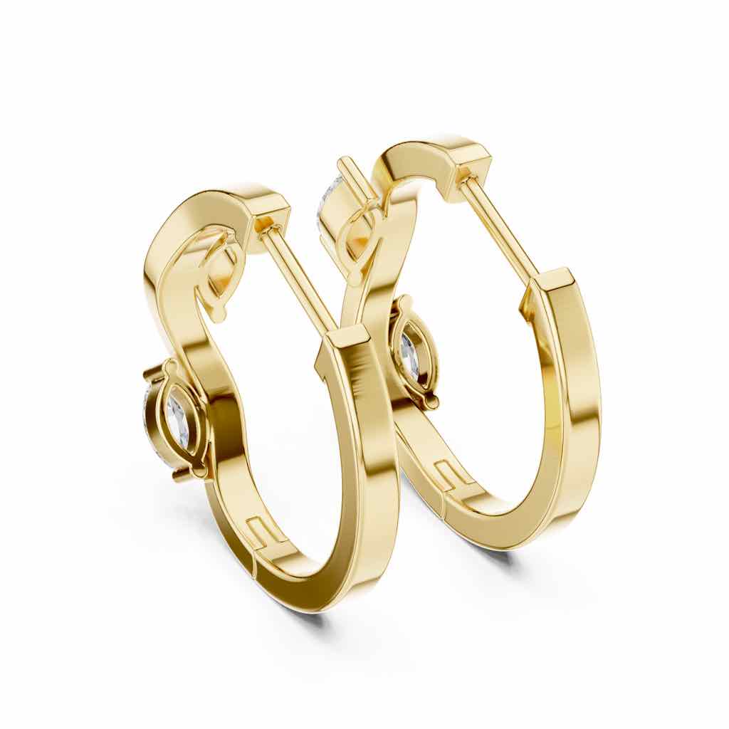 Floating Marquise Diamond Hoop Earrings with Lab-Grown Diamonds