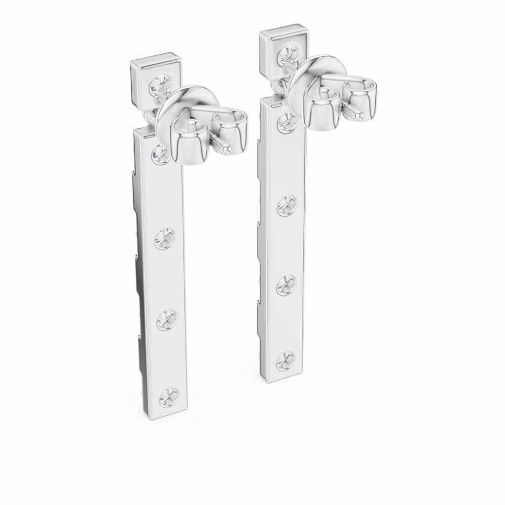 Linear Five-Stone Diamond Drop Earrings with Lab-Grown Diamonds