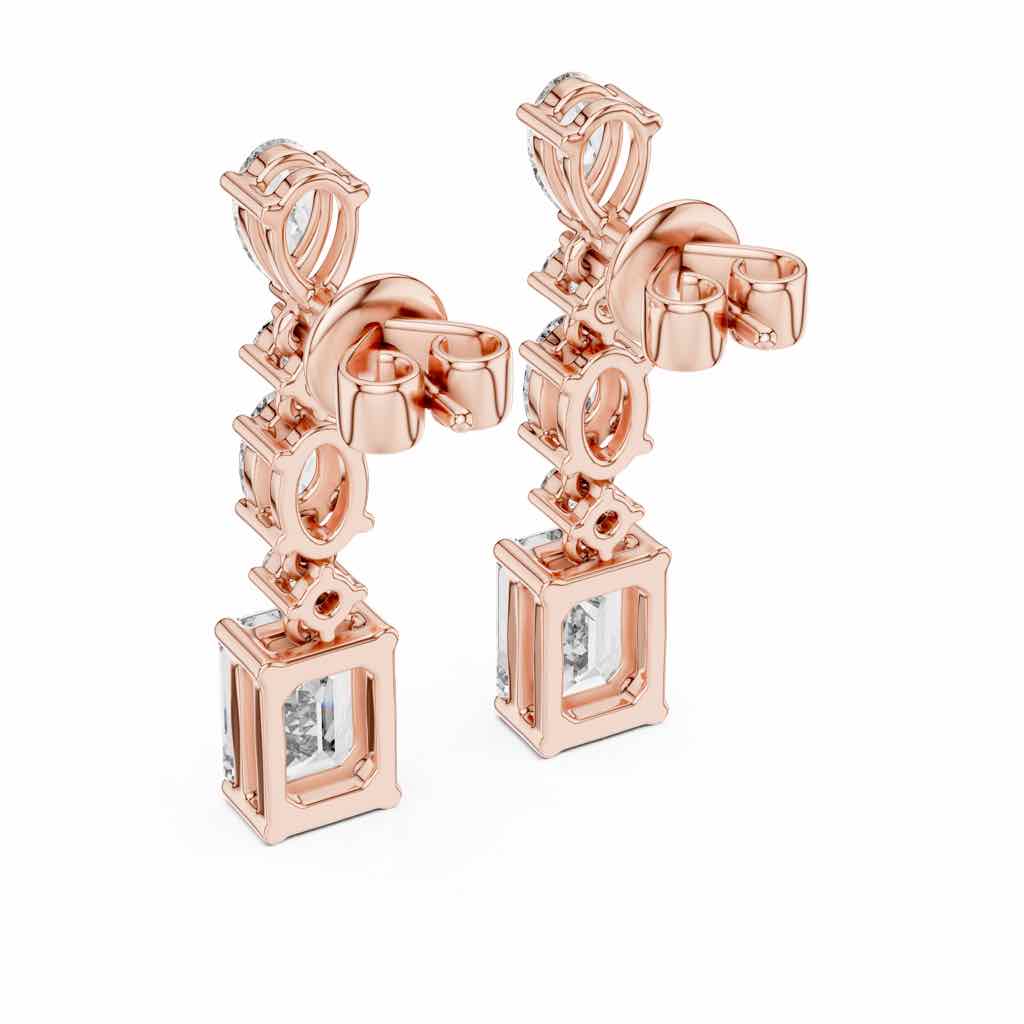 Mixed-Cut Diamond Cascade Earrings with Lab-Grown Diamonds