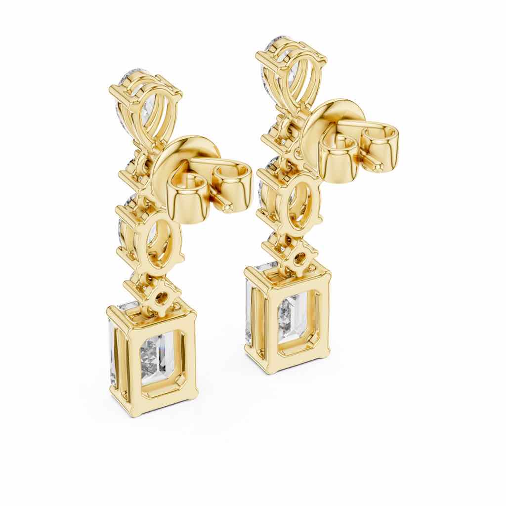 Mixed-Cut Diamond Cascade Earrings with Lab-Grown Diamonds